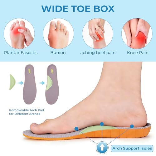 Image of MEHOTO Womens Wide Toe Box Shoes Walking Sneakers with Arch Support Fashion Tennis Shoes for Swelling Bunion Plantar Fasciitis