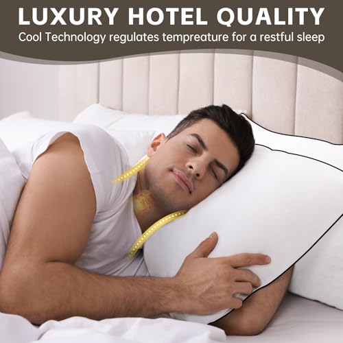 Image of HIMOON Bed Pillows for Sleeping 4 Pack,Queen Size Cooling Pillows Set of 4,Top-end Microfiber Cover for Side Stomach Back Sleepers