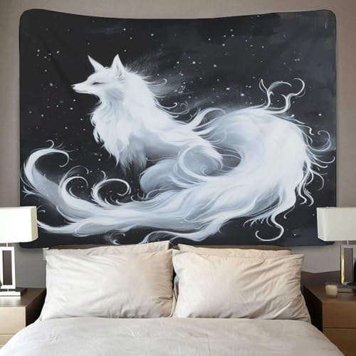 Couverture murale renard 3D en polyester doux de qualité supérieure