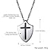 Put On The Full Armor of God Shield Necklace Stainless Steel Pendant Catholic Christian Jewelry Bible Verse Ephesians 6:10 Religious Men Women Cross Christmas Gift