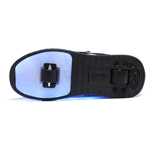 HOVERKICKES LED Roller Skate Shoes for Kids Boys Girls Light Up Roller Sneakers with Detachable Wheels Rechargeable Flashing Wheeled Shoes