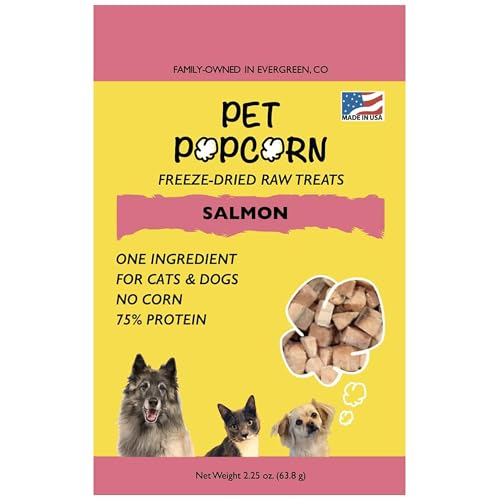 Pet Popcorn: Freeze-Dried Raw Treats - Salmon - 2.5oz Bag,