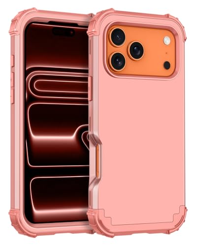 Miqala for iPhone 18 Pro Max Case,Three Layer Shockproof,Dull Pink