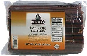 WEAVER'S 2.5 Lbs Premium Snack Sticks - Sweet & Spicy