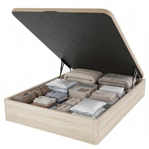 DUÉRMETE ONLINE - Canapé Abatible 135x190 cm Cambria, Gran Capacidad, Estructura Súper Reforzada, Tapa Transpirable 3D, Incluye Subida a Domicilio