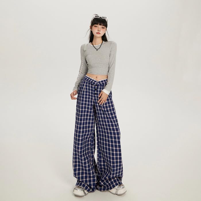 Retro High-Waisted Loose Wide-Leg Pants,Straight-Leg Casual Pants for Women