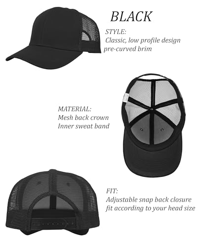 Image of Gelante Mesh Trucker Baseball Cap Snapback Hat Structured Front Panel