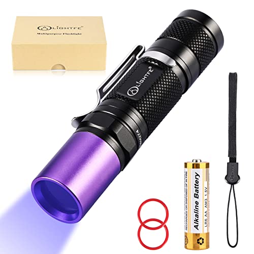 Lightfe Black Light Uv Flashlight 365Nm Blacklight Uv301D With Lg Led Source,Black Filter Lens, Max.3000Mw High Power For Resin Glue Curing Light, Rocks And Mineral Glowing,A/C Leak Detector #TOP7