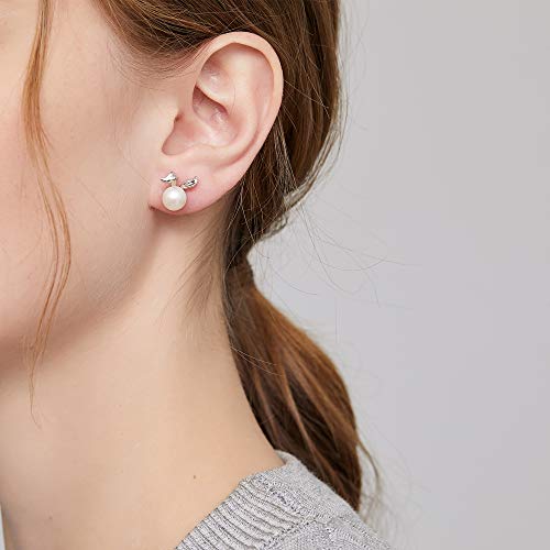 Bunny Earrings Rabbit Earrings Silver Rabbit Stud Earrings For Women Rabbit Pearl Earrings 925 Sterling Silver Bunny Stud Earrings Rabbit Pearl Earrings For Girls Bunny Jewelry Easter Day Gift #TOP5