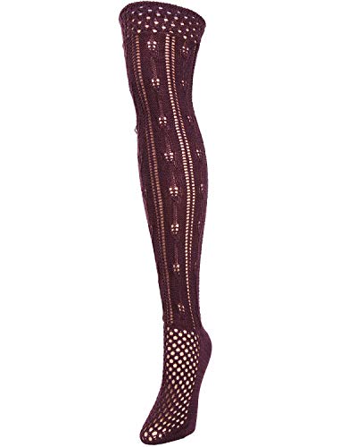 Image of MeMoi Jumbo Cable Over The Knee Cotton Blend Warm Socks
