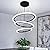 O'NEELDY Modern 3 Ring LED 52W Black Pendant Light with Irregular Ring Lights Adjustable Hanging Lamp for Dining Room Bedroom Kitchen Island Cafe