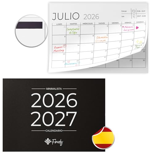 Finoly Calendario Magnetico Nevera Enero 2026 a Junio 2027 (18 Meses) | Calendario Iman Nevera 2026 | Almanaque Magnético con Adhesión Fuerte