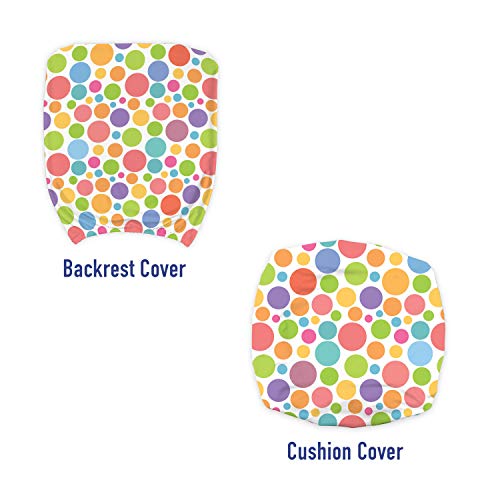 Lunarable Polka Dot Office Chair Slipcover, Colorful Pattern Dots Inspirations Abstract Cheerful Geometric Design, Protective Stretch Decorative Fabric Cover, Standard Size, Coral Purple #TOP2