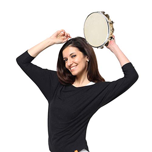 Tambourine, Fixm Tunable Tambourine 9 Inches with 6 Paris of Jingles, Large Tambourine for Adults and Kids