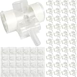 50-Pack HME 1500 T-Shape Tracheostomy Heat and Moisture Exchanger with Rotary O2 Port