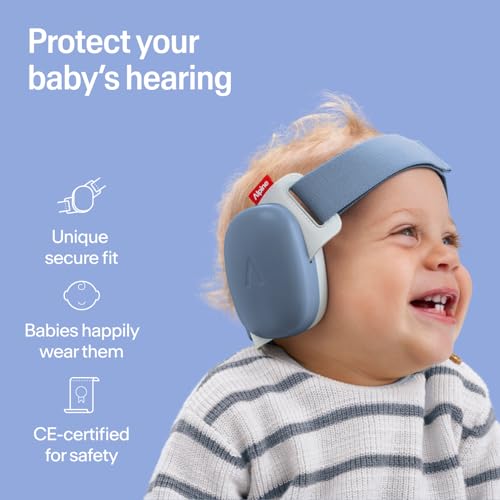 Image of Alpine Muffy Baby Comfort - Protects Hearing for Babies and Toddlers - CE & ANSI Certified - Headband for Safe fit & Comfort - Adjustable for Ages 3-48 Months - 24dB Sound Reduction, Denim