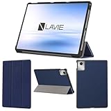 wisers LAVIE Tab T11 T1175/JAS TAB11/203 タブレットケース 11.45インチ 対応 (保護フィルム 付き スリムタイプ) PC-1175JAS PC-TAB11203 タブレットカバー ダークブルー