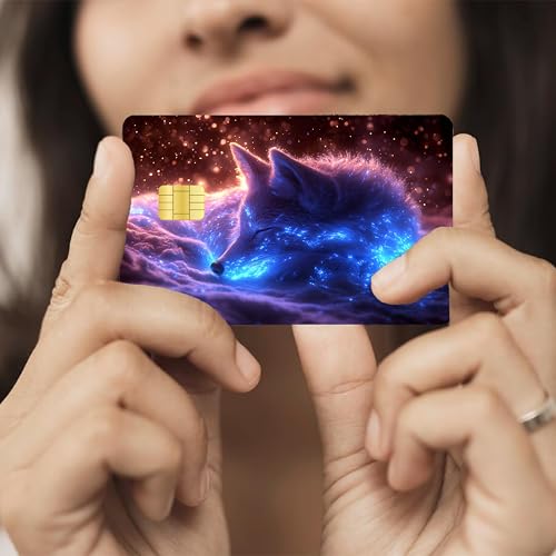 Mystical Cosmic Wolf Card Skins, 4 Styles, 3.34 x 2.12 in, Strong Waterproof4