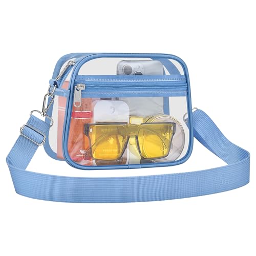 Image of Clear Bag for Stadium Events Clear Sports Fan Handbags Purses with Adjustbale Strap for Concerts Festivals Game Day
