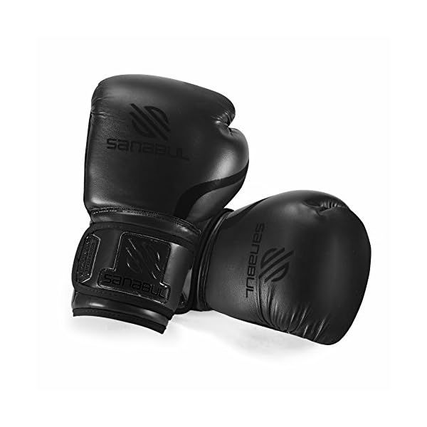 Sanabul-Essential-Gel-Boxing-Kickboxing-Punching-Bag-Gloves Sanabul Essential Gel Boxing Gloves | Pro-Tested Kickboxing Gloves for Men and Women | Ideal for Boxing, MMA, Muay Thai, and Heavy Bag Training All Black, 12 oz