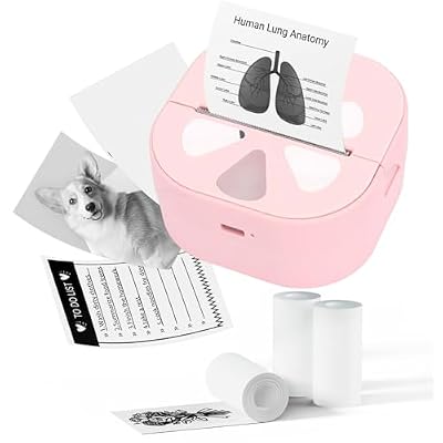 Denash Mini Sticker Printer, Portable Bluetooth Thermal Label Maker Machine with Inkless Printing, Pocket Label Printer for Home Office Organization Journal DIY