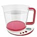 Bilancia da Cucina Digitale di Precisione con Display Caraffa Misura Alimenti Max 5 KG Colore Rosso Design Moderno