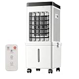 3-In-1 LuftküHlventilator & Luftbefeuchter, 60 Cm Tragbarer LuftküHler, 15l Wassertank, 3 Geschwindigkeiten & 3 Modi, Super Energiesparend, Digitale Anzeige, 7,5h Timer, Mit 4 Rollen & Griff