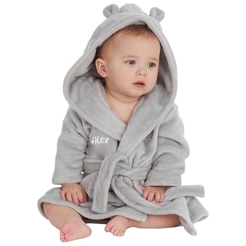 Metzuyan Personalised Baby Hooded Bathrobe Cover