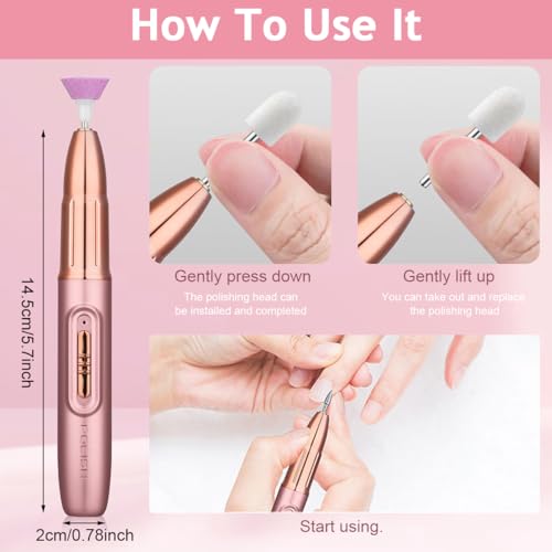 MAYCREATE® Electric Nail Trimmer USB Rechargeable Nail Drill Machine with 5 Attachment Bits Nail Drill Gel Nail Cutter Manicure Pedicure Kit Products - Image 3