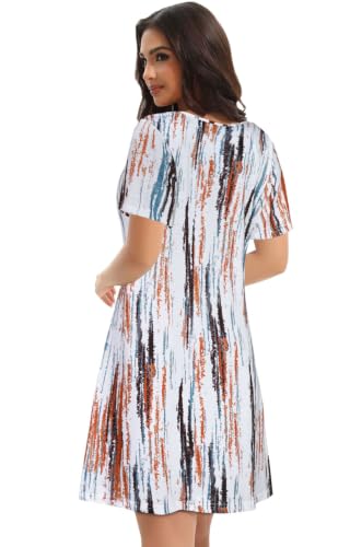 Image of Summer Dresses for Women Casual Tshirt Dress Beach Sundress with Pockets