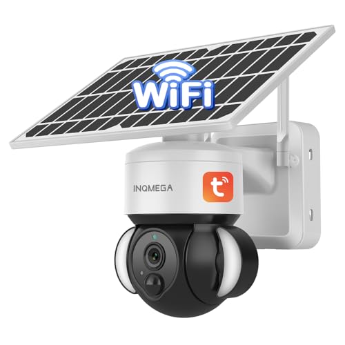 Tuya Smart Solar Security Camera Wireless Outdoor, WiFi 2.4GHz Camera No Wiring Needed, 12000mAh Battery & 6W Solar Panel, 3MP HD, Color Night Vision, PIR Motion Detection, Two-Way Audio, IP66