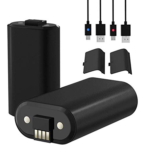 Xbox One Controller Akku, Xbox Controller Akku 2-Packs Wiederaufladbare 1200mAh NI-MH Akku Mit Ladekabel, Dual Xbox Akku ladeatation für Xbox One S/Xbox One X/Xbox One Controller