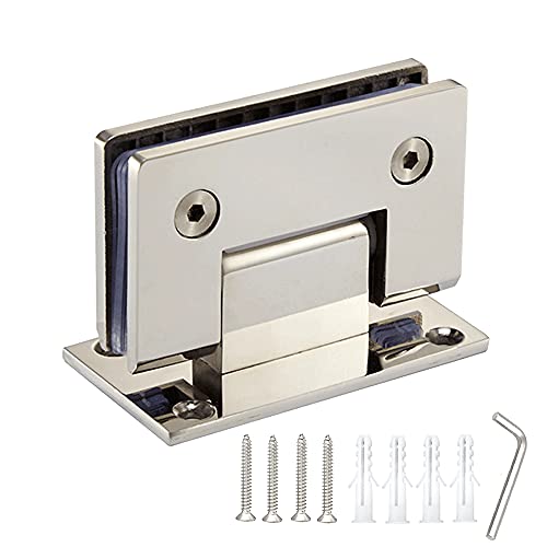 Clip de baño de acero inoxidable de 90° resistente, bisagra de puerta de vidrio sin marco, accesorios de ducha, gabinete de exhibición de vidrio fijo (espejo plateado brillante)