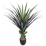 Künstliche Agave Groß 120cm, Klein Künstliche Pflanzen mit Stacheln, Kunstpflanze für Wohnzimmer Haus Büro Balkon Garten Veranda, Terrasse Innen und Außen Deko (1 Stück)