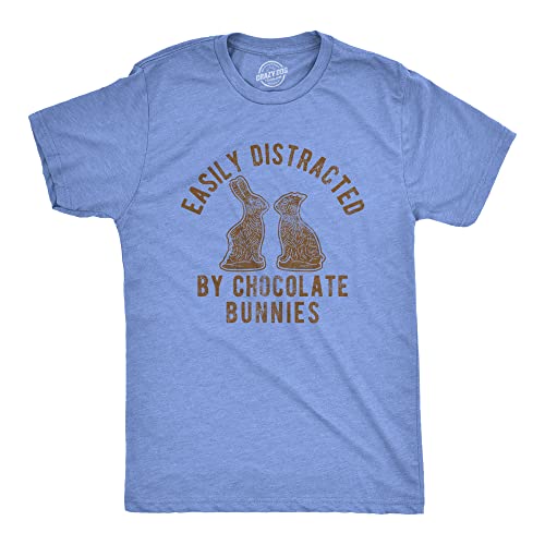 T-shirt humour lapin en chocolat haut graphique coton bleu L