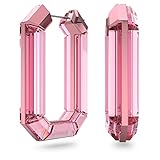 Swarovski Octagon Hoop Earrings, Fully Cut Pink Crystal with a Subtle Aluminium Fastner, from the Lucent collection