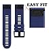NotoCity Compatible Fenix 5X Band 26mm Width Soft Silicone Watch Strap for Fenix 8, 5X Plus, 6X Pro, 7X, 3, 3 HR, Tactix, Descent MK1 - Dark Blue