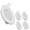 acegoo RV Recessed Ceiling Light 2-3/4” Full Aluminum 12V Dimmable LED Puck Light for Campervan Truck Caravan Boat Roof Under Cabinet Lighting, Flush Mount Cutout 2-1/4" (White,Warm White) 4 Pack