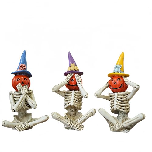 Citrouille squelette d'Halloween décor de bureau compact contre le manque d'espace
