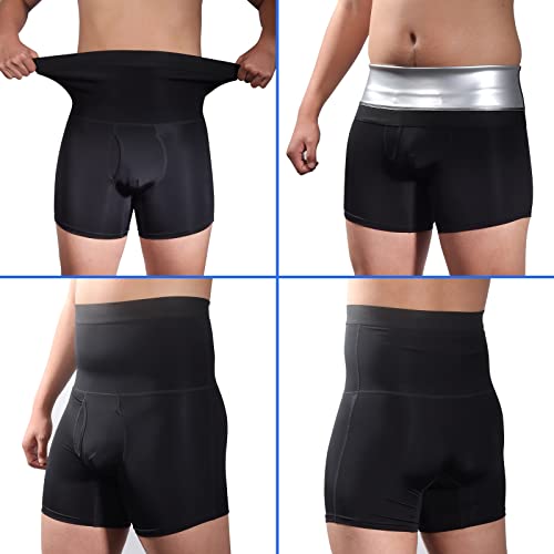 Mens Tummy Control Shapewear High Waist Slimming Bodysuit Shorts Boxer Briefs Body Shaper Long Leg Underwear4
