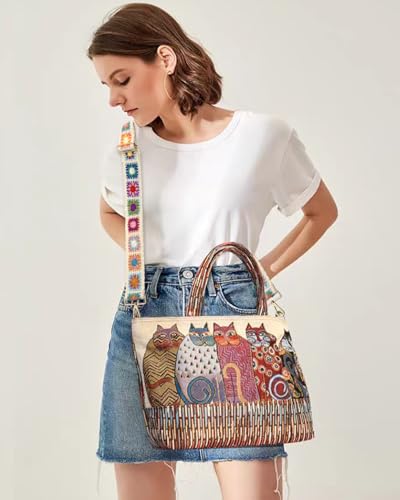 Image of Embroidered Purse Straps Replacement Crossbody Wide Adjustable Bag Straps | Thick Purse Strap for Crossbody Bags,Extra Long Strap,Cross Body Straps for Handbags,Bag Straps for Tote Bags,Shoulder Straps