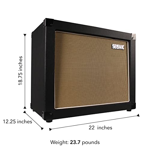 Seismic Audio - 1X12 Guitar Speaker Cab Empty - 7 Ply Birch - 12" Speakerless Cabinet - Black Tolex - Wheat Cloth Grill - Front Or Rear Loading Options #TOP1