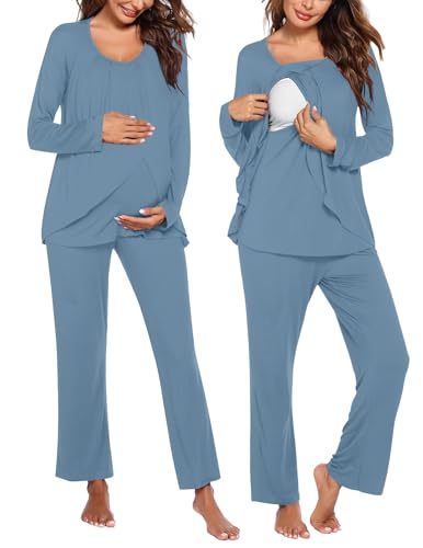 Maternity Nursing Pajama Set with Pockets
