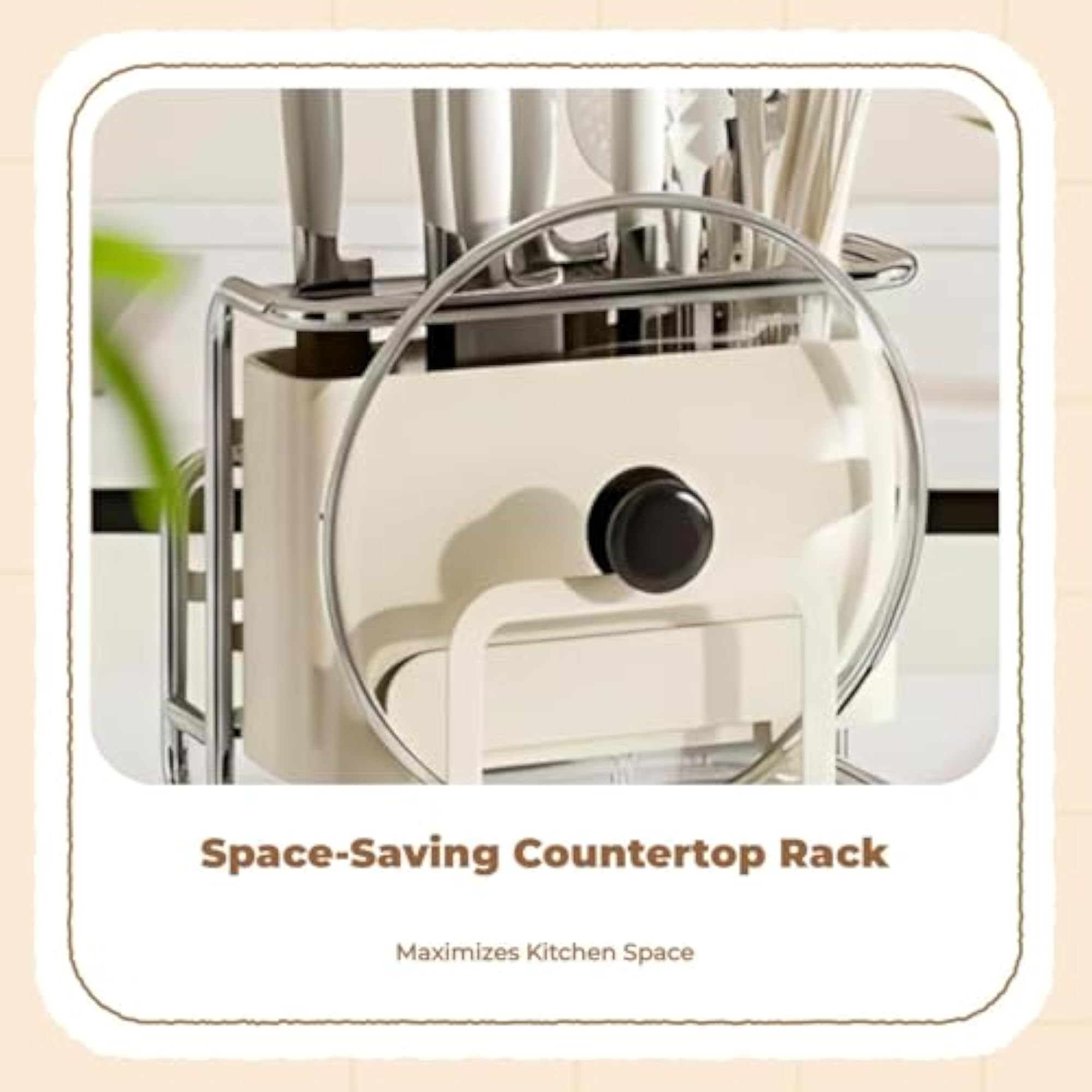 Cream White Large Cutting Board Holder Organizer