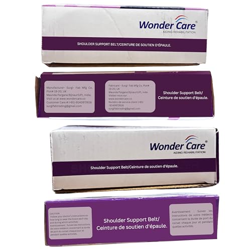 Wonder Care-Left Right Shoulder Immobilizer Arm Sling Elastic Brace for Clavicle Collar Bone Dislocation Subluxation Shoulder Support Compression Brace After Rotator Cuff Surgery - Grey..