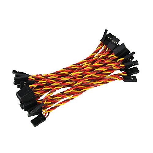 Oliyin 20Pcs Male To Male Plug Twisted Wiring 100Mm 10Cm 3.93Inch 26Awg 30 Cores Rc Servo Extension Lead Cable For Futaba Jr #TOP1