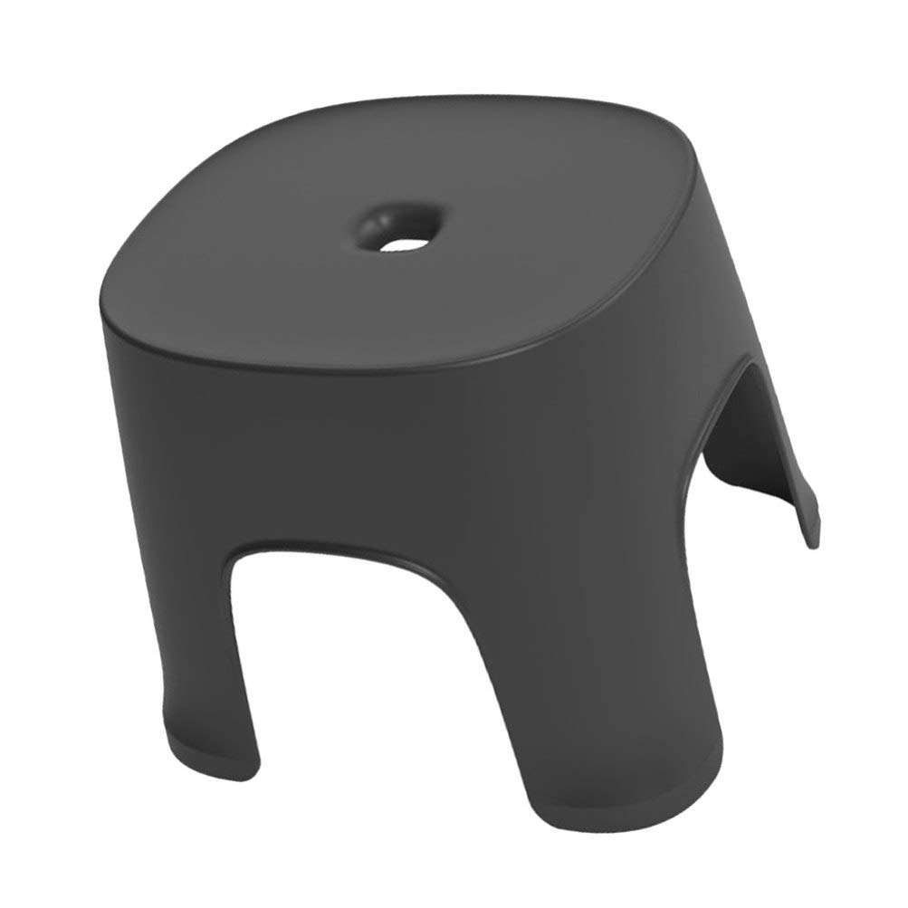Sgabello Cambio Scarpe a Gradino in Pvc Nero per Bagno