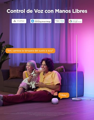 Miniatura 4 de Govee Lámpara De Pie Moderna, Rgbic Lámpara Led Funciona Con Alexa, Google Assistant, Matter, 16 Millones De Colores Diy Y 61 Modos De Escena Para Dormitorio, Gaming Room, Color Plata