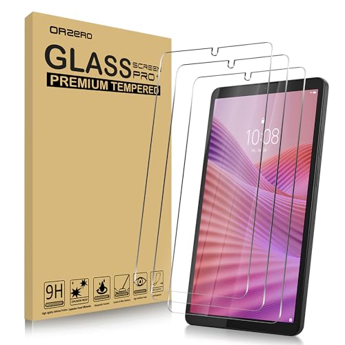Image of Orzero (3 Pack Compatible for Lenovo Tab One /K9 8.7 inch 2025 Tempered Glass Screen Protector, Protector De Pantalla 9H High Definition Anti-Scratch Bubble-Free