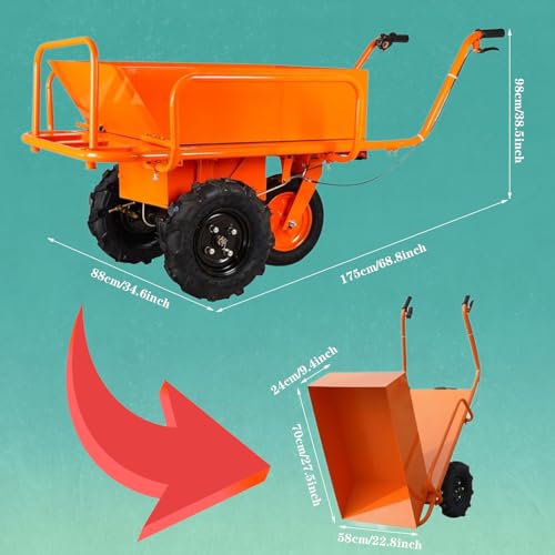 Carretilla eléctrica Coolpleasant de alta capacidad 400 kg con motor potente y ruedas todo terreno miniatura 3